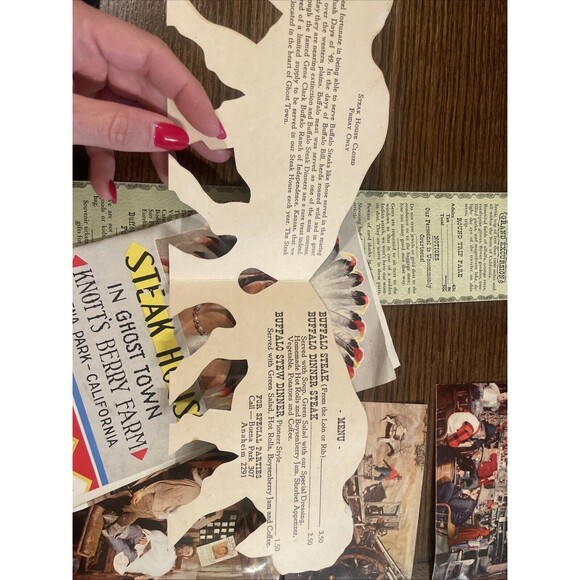 Vintage Knotts Berry Farm Park Brochures Map Menu Postcards 1950's 6 Pieces - Picture 11 of 14